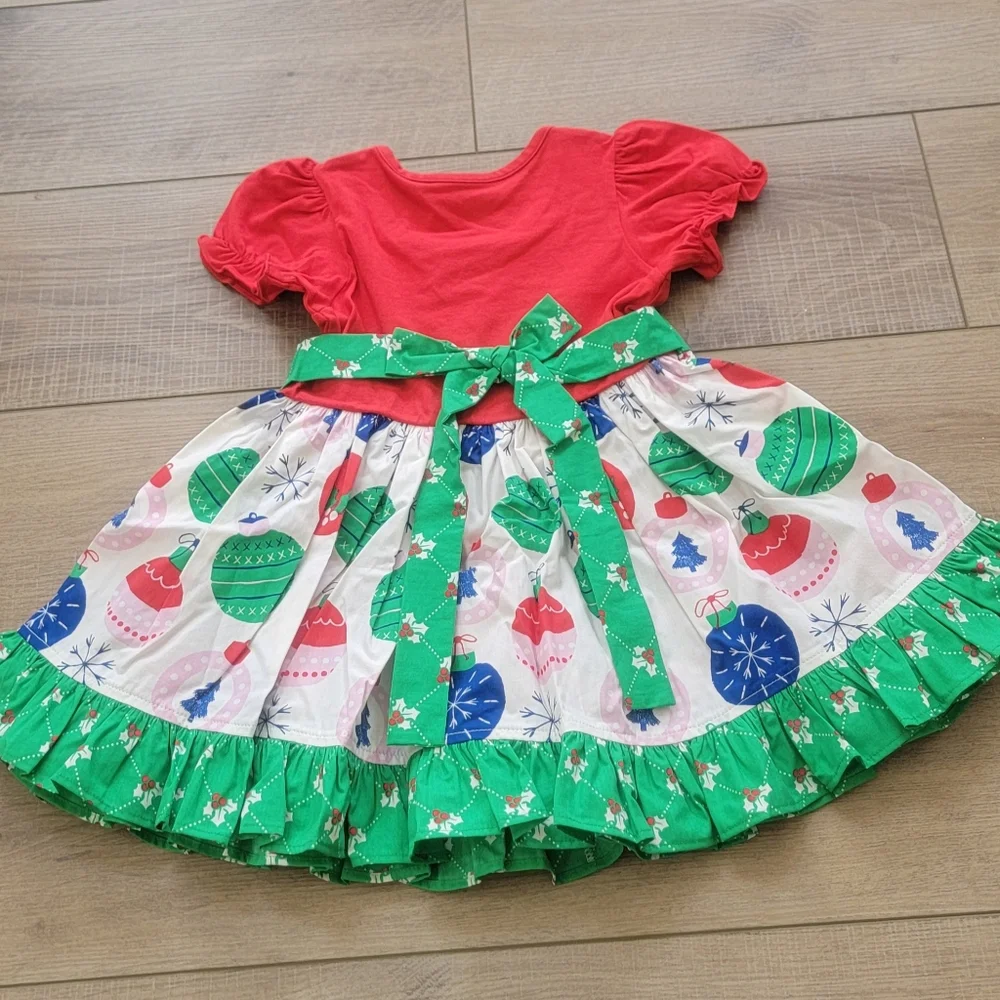NEW Eleanor Rose Size 5-6 Rhonda Puff Sleeve Girls' Top Deck The Halls Ornament